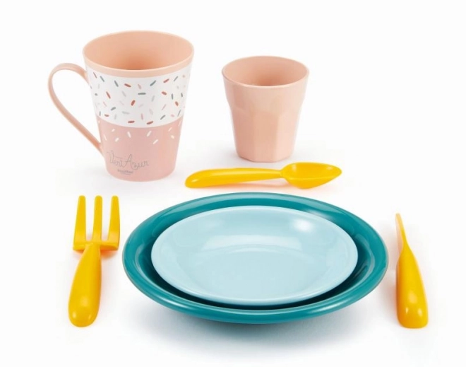 Ensemble de vaisselle en plastique coloré pour pique-nique