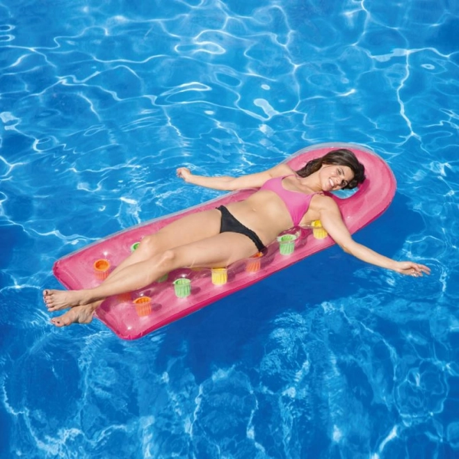 Matelas gonflable rose avec ouvertures