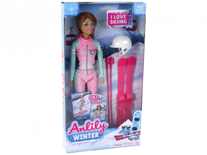 Poupée Anlily Skieuse avec Kit de Ski
