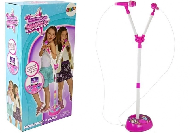 Microphone double éclairage musical MP3 diodes Trépied