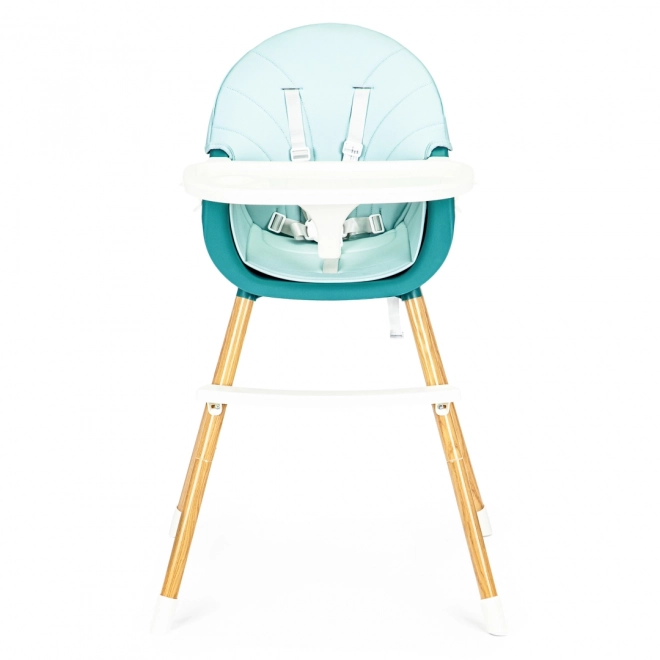 Chaise haute 2 en 1 Ecotoys turquoise