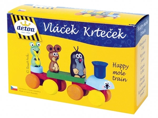 Train Krtek en bois 15cm dans une boîte