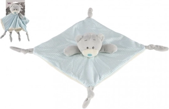 Doudou Ourson bleu-crème 25 × 25 cm