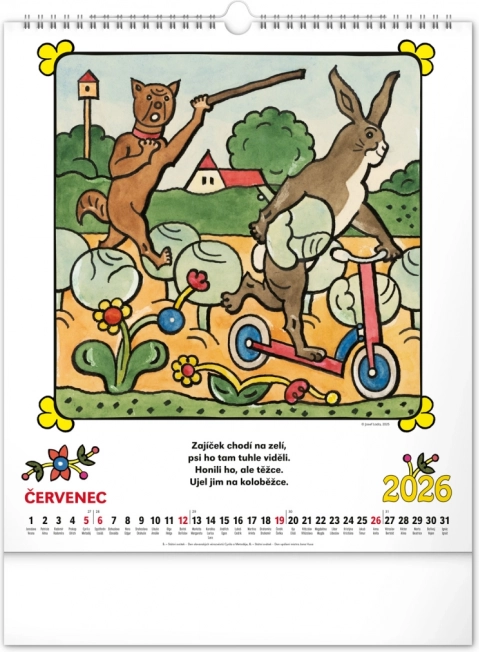 Calendrier mural Josef Lada - Comptines 2026