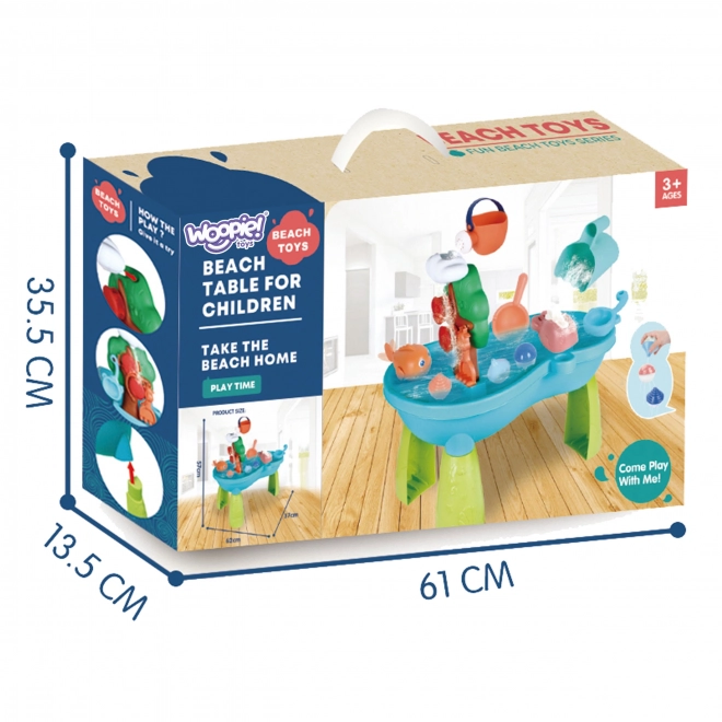 Table d'eau pour enfants 2en1 avec bac à sable et cascade WOOPIE