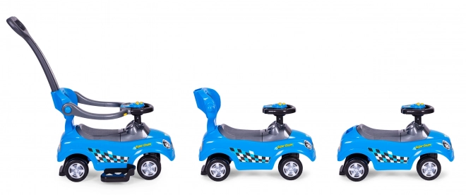 Trois-en-un pour enfants avec volant et sons - bleu