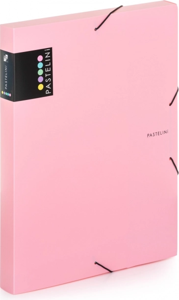 Boîte à documents A4 Pastelini rose avec élastique