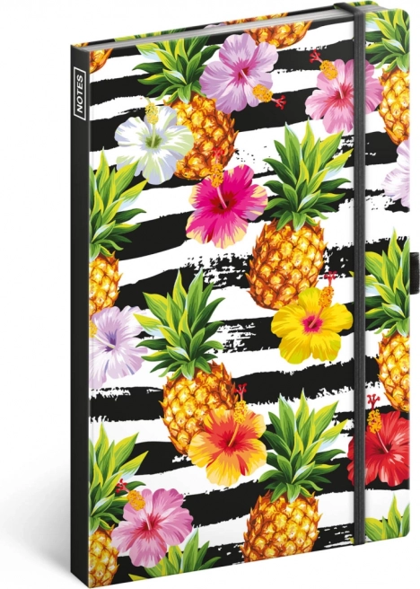 Carnet ligné A5 avec motif d’ananas
