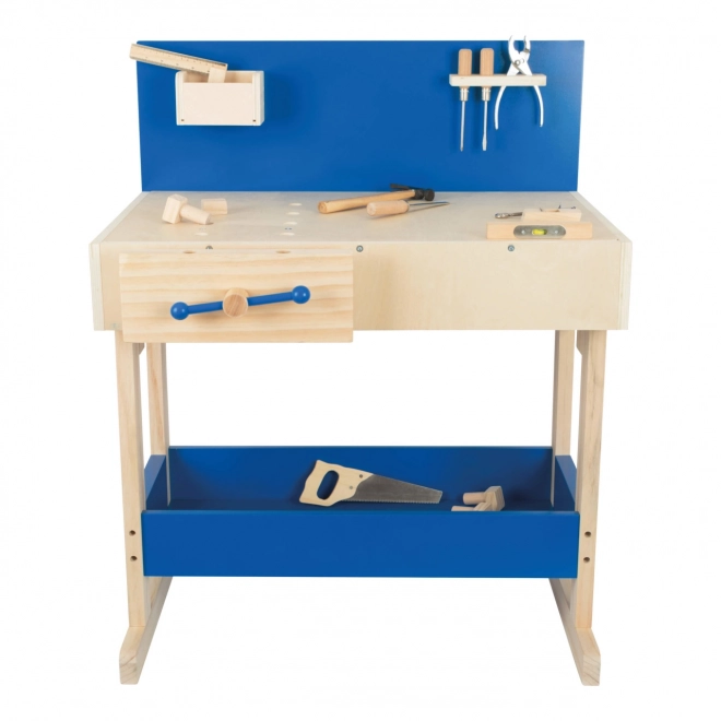 Petit établi pour enfants bleu avec accessoires