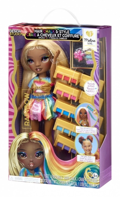 Poupée Rainbow High Meline avec craies pour cheveux