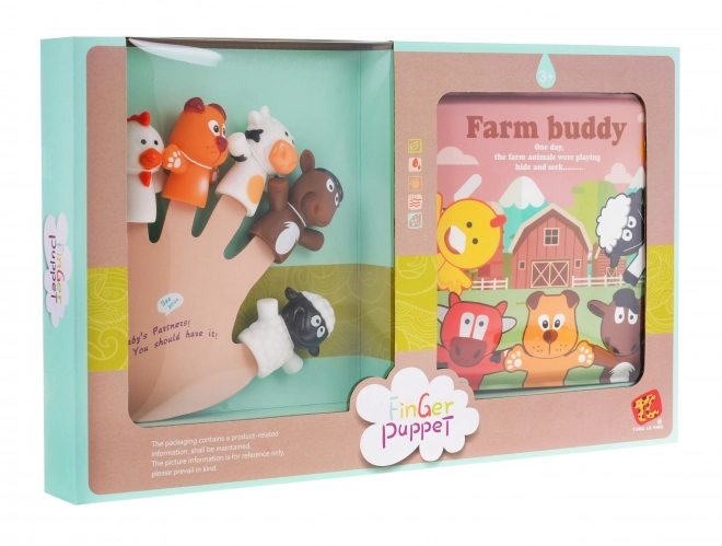 Ensemble de marionnettes en caoutchouc pour la ferme + brochure