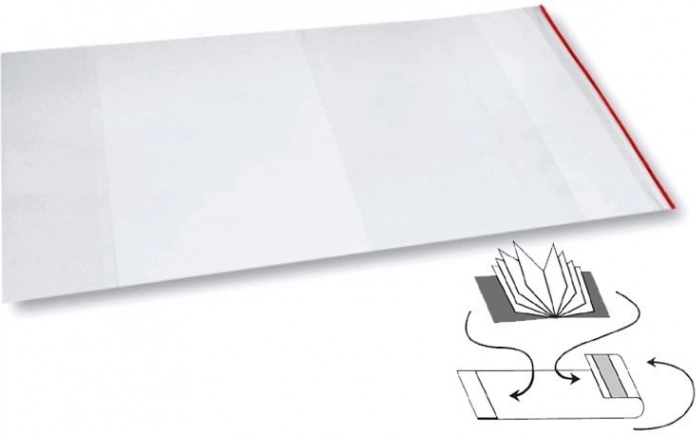 pochette PP universelle transparente 312 × 540 mm avec surface brillante et bande autocollante