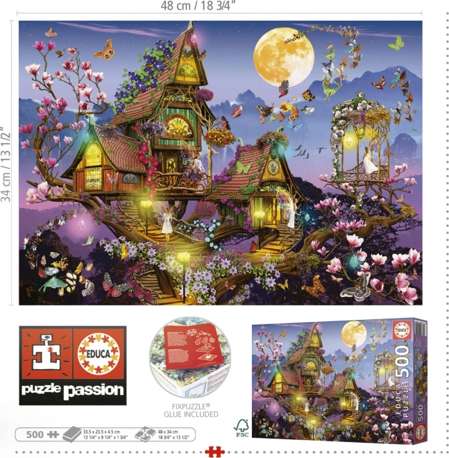 EDUCA Puzzle Maison de Fée 500 pièces