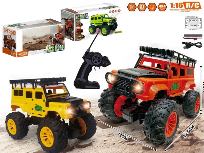Voiture R/C tout-terrain avec lumières et charge USB