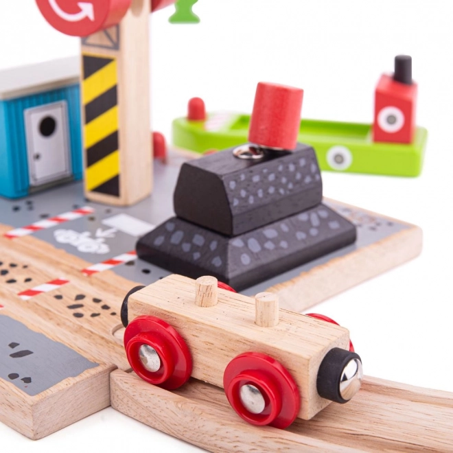 Bigjigs Rail Quai de charbons avec grue