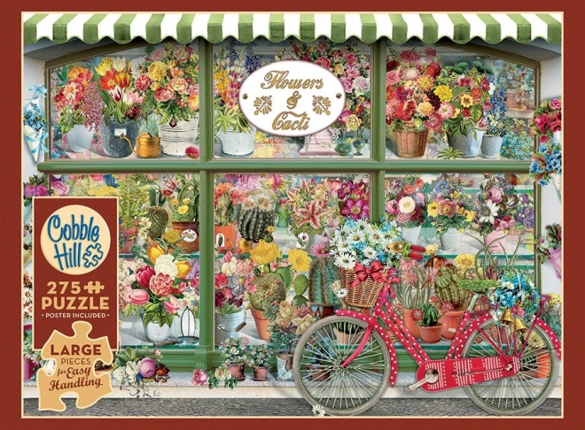 Puzzle Magasin de Fleurs et Cactus Gâteaux Manipulation Facile 275 Pièces