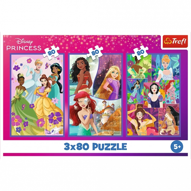 Puzzle 3x80 Disney Princesses Amies Trefl