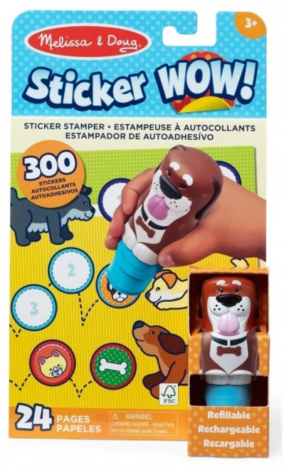 Autocollant WOW! Tampon autocollant chien