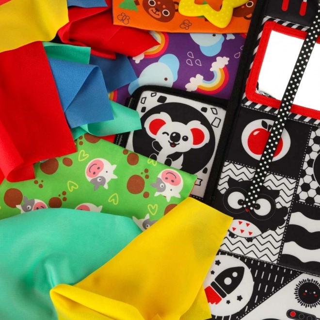 Jouet sensoriel Montessori avec mouchoirs et tapis 2en1