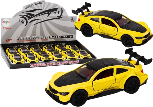 Voiture de sport métallique 1:32 à propulsion par friction – jaune