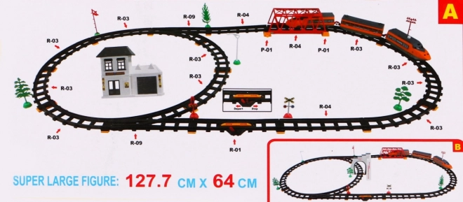 Grande voie ferrée électrique avec accessoires pour enfants 3+
