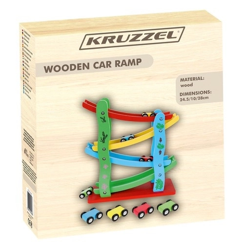 Kruzzel 9349 piste de course colorée 4 petites voitures