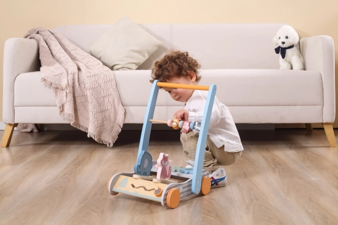 Chariot de marche en bois animaux