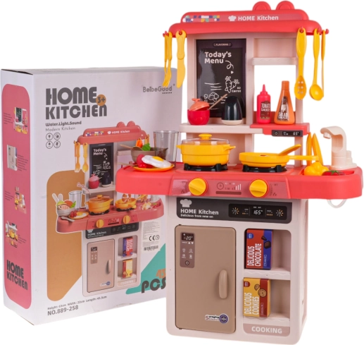 Cuisine pour enfants avec lumières et sons, 43 pièces – Rose