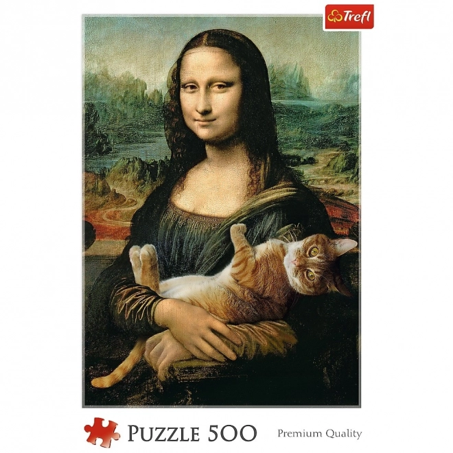 Puzzle Mona Lisa avec le chat Mruček, 500 pièces