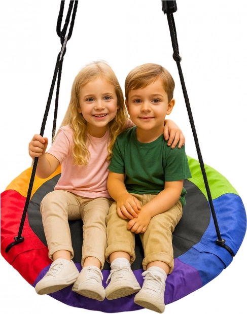 Balançoire de jardin colorée pour enfants Nid de Cigogne 100 cm