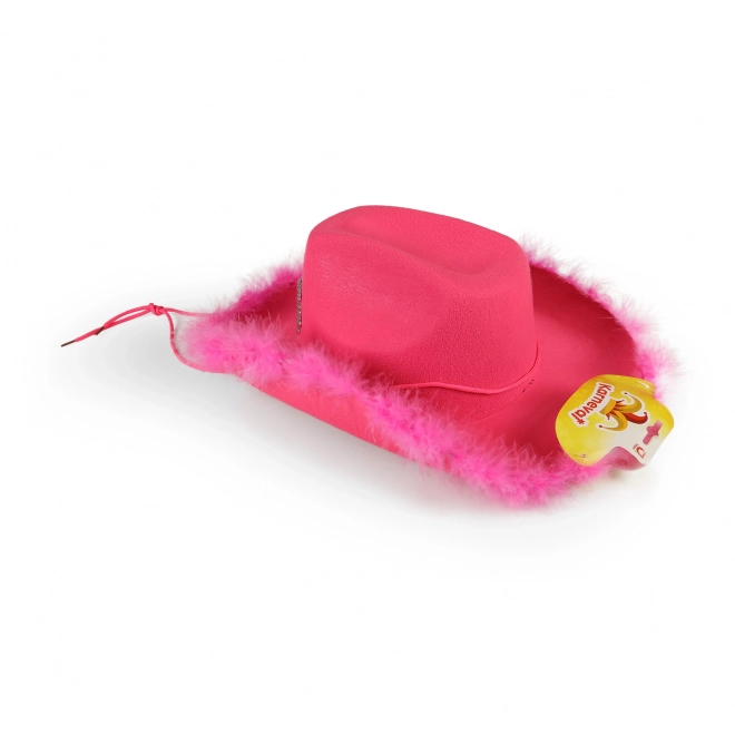 Chapeau de cow-boy rose avec couronne pour femme