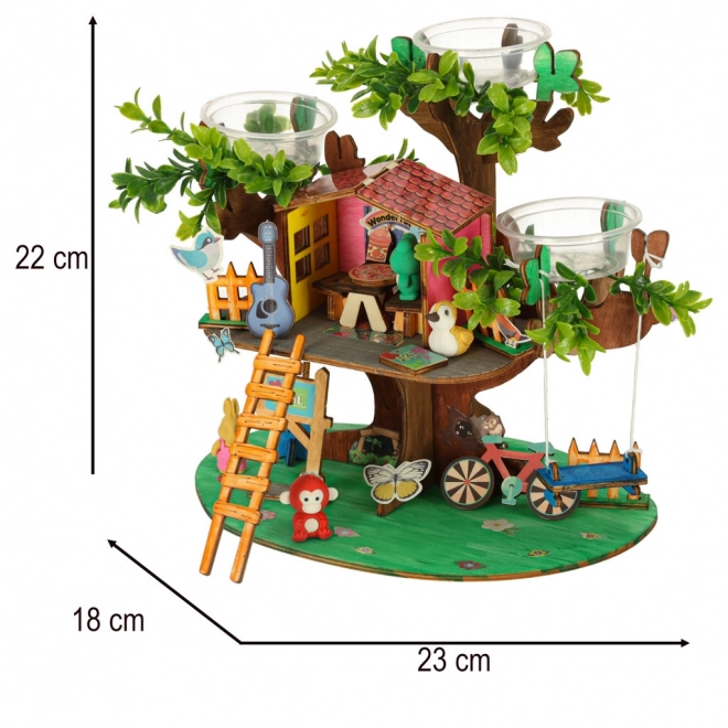 Ensemble créatif pour construire une cabane dans un arbre avec accessoires