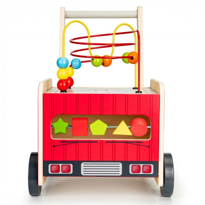 Chariot en bois éducatif avec blocs - Camion de pompier ECOTOYS