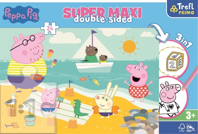 Puzzle recto-verso Peppa Pig SUPER MAXI 24 pièces