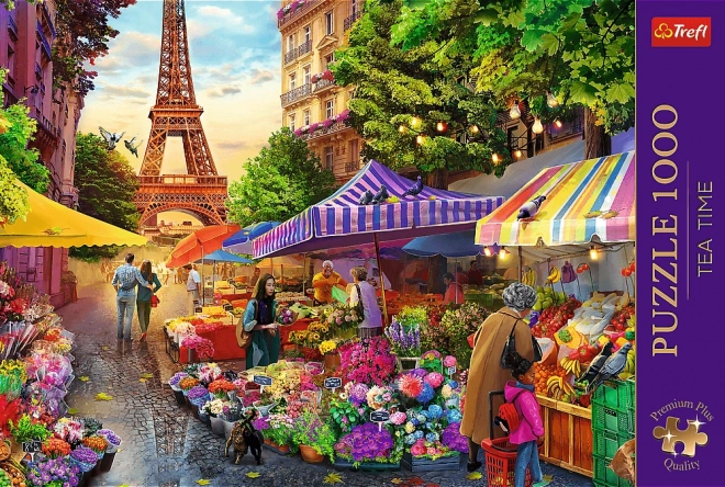 TREFL Puzzle Premium Plus Tea Time : Marché aux fleurs 1000 pièces