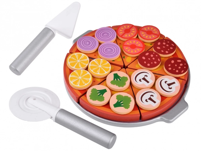 Pizza en bois à découper avec accessoires