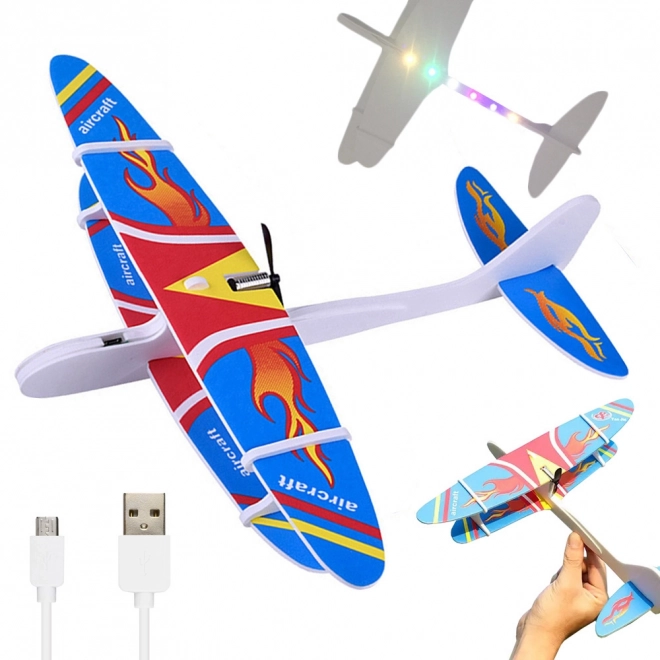 Avion LED en polystyrène avec moteur électrique