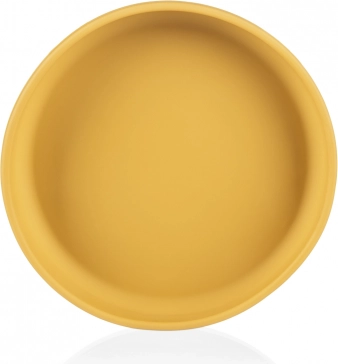 Assiette en silicone pour enfants de couleur jaune moutarde