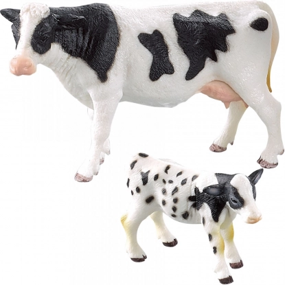 Vache et veau dans un seul set