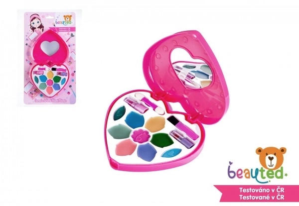 Ensemble de maquillage pour enfants Beauted en forme de cœur avec miroir