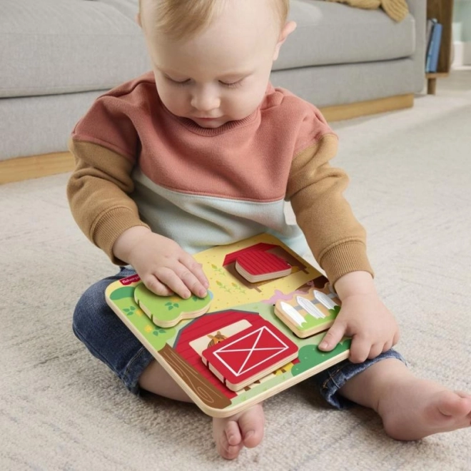 Fisher-Price Jeu en Bois Cache-cache avec Animaux