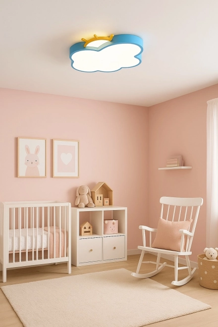 Lampe de plafond LED Chmurka pour enfants avec télécommande bleu