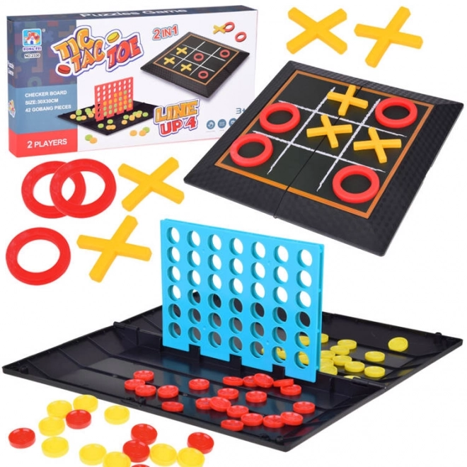 Ensemble de jeux 2en1 Morpions et Puissance 4 stratégiques