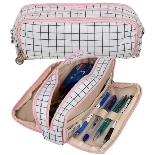 Trousse à trois compartiments - à carreaux Maaleo24514