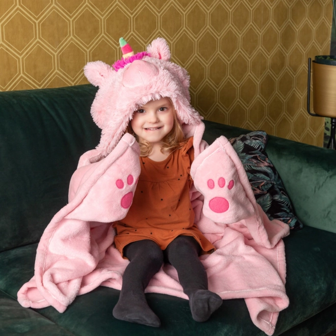 Cozy Noxxiez BL822 Licorne - couverture chaude avec capuche et poches patte d'animal