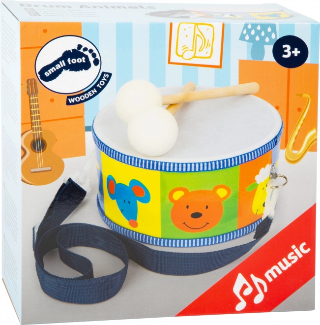 Instruments de musique en bois pour enfants Small Foot animaux tambour