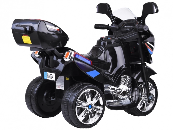 Moto de sport pour enfants avec éclairage LED coloré – Noir