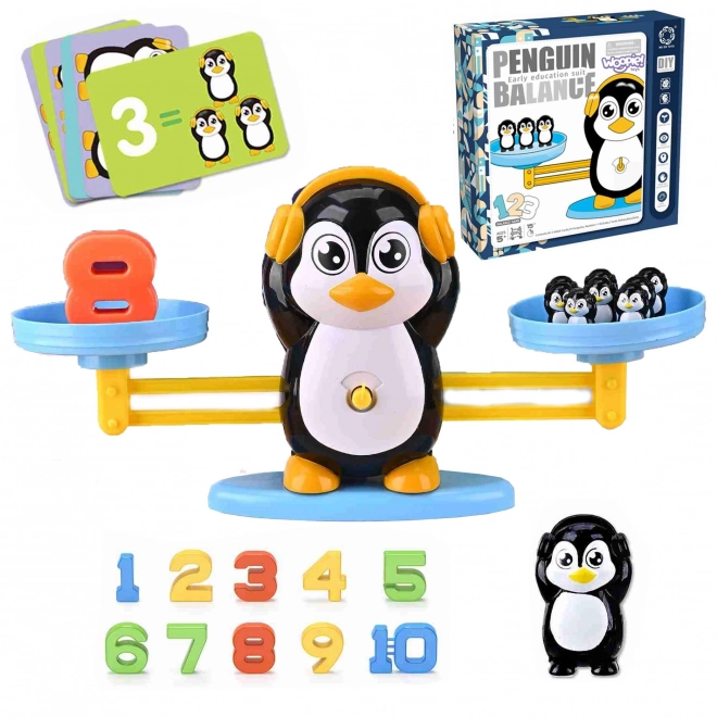 Balance d'équilibre Woopie avec pingouins pour l'apprentissage des mathématiques