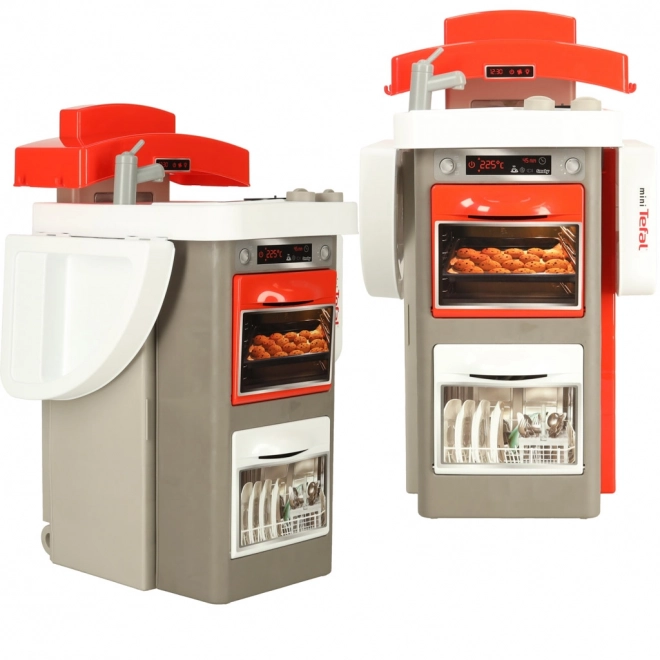 Cuisine électronique pour enfants en plastique rouge pliable avec son + accessoires