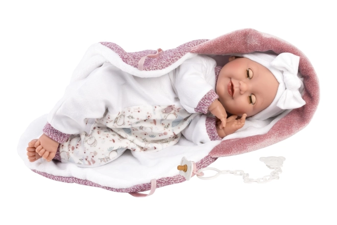 Llorens 74040 NOUVEAU-NÉ - poupée réaliste clignotante avec sons et corps en tissu doux - 42 cm